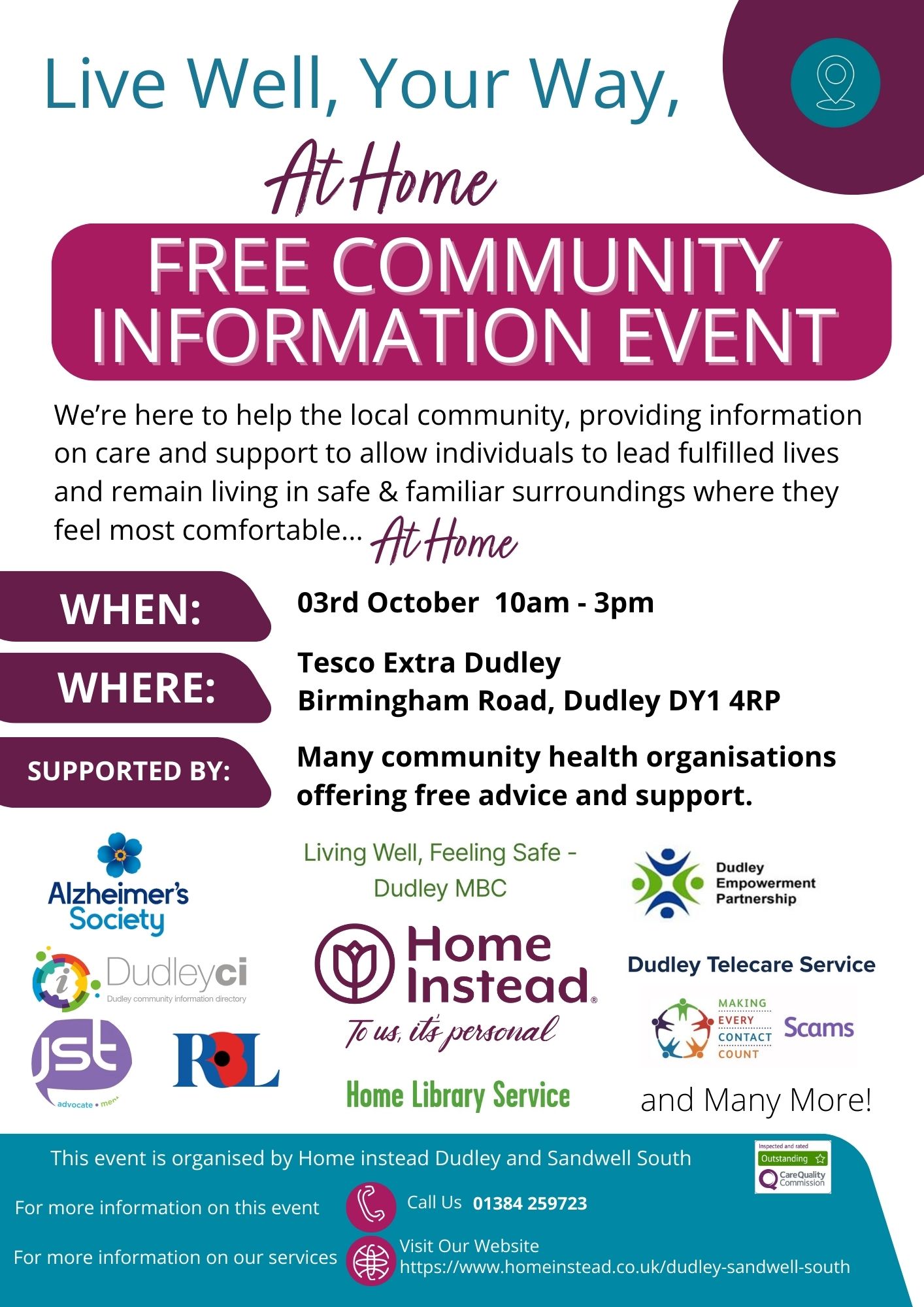 Tesco Extra Dudley Home Instead - Live well, Your Way Community Information Event